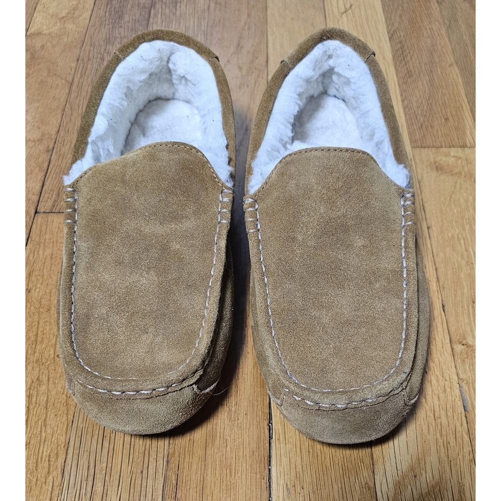 Koolaburra by UGG Tipton Moccasin Slippers Men's Size 10 Chestnut Suede Slip Ons